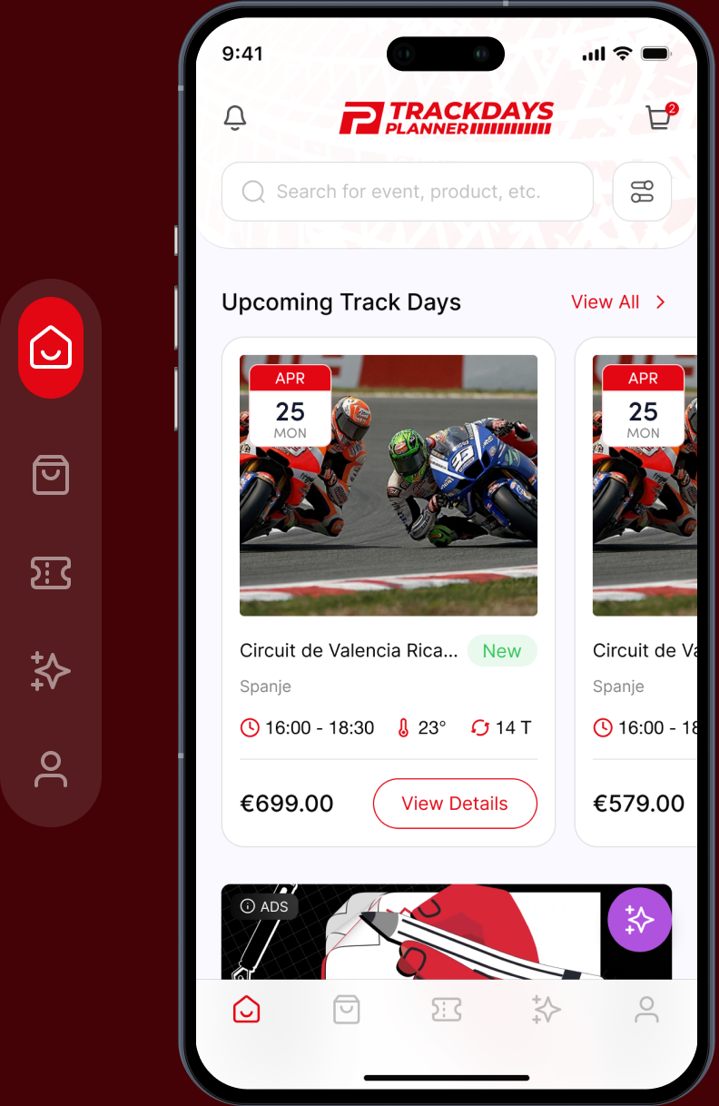 Entdecke Trackdays & Essentials in Sekunden